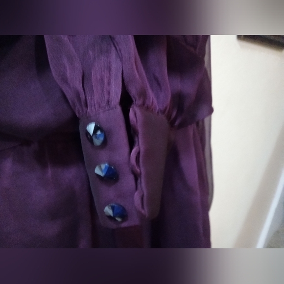 Plum blouse with chiffon split sleeves - Picture 4 of 10